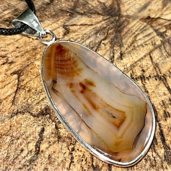 Montana Fire Agate Pendant 2” - Picture 3 of 5